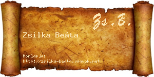 Zsilka Beáta névjegykártya
